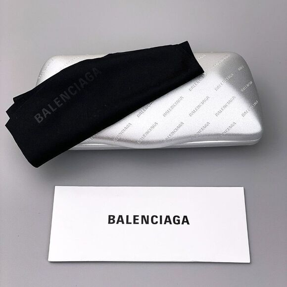 NEW Balenciaga BB0263O 003 White Square Unisex Eyeglasses - Picture 10 of 11